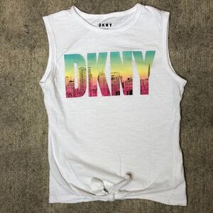 Vintage 2000’s DKNY cityscape tie-up tank | Medium (8-10)